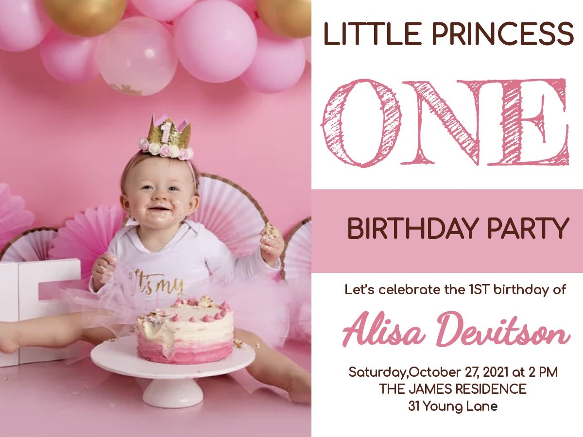 Little Princess Birthday Invitation Template Mediamodifier