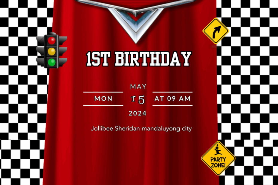 Macqueen Car Race Invitation Birthday Template Editable In Canva