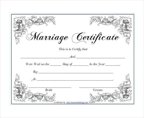 Marriage Certificate Template Free Word Templates