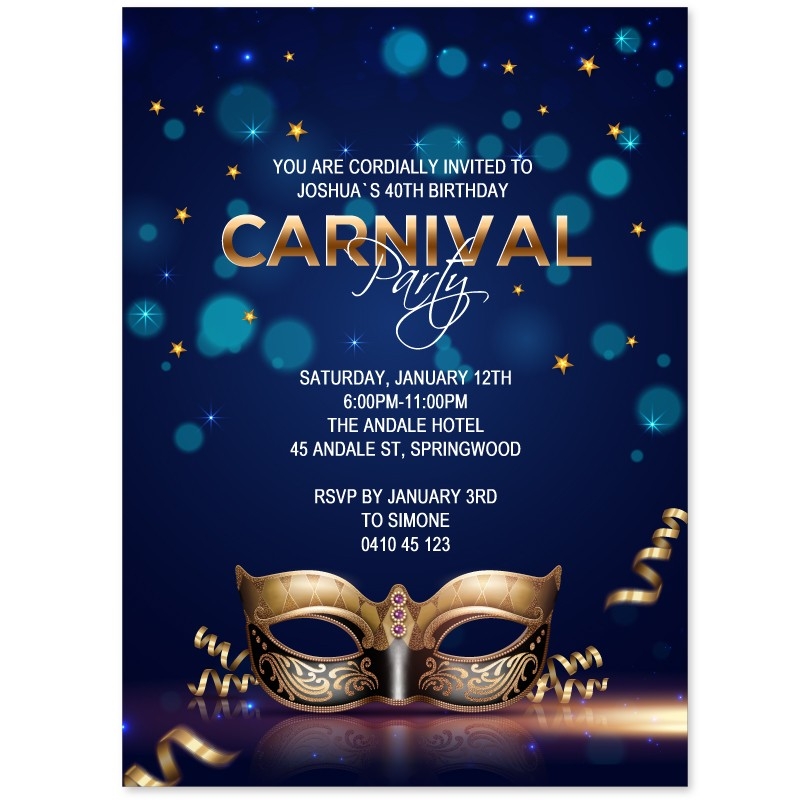 Masquerade Ball Birthday Invitations