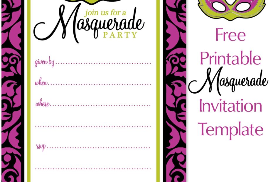Masquerade Meansgetting Invitation Template