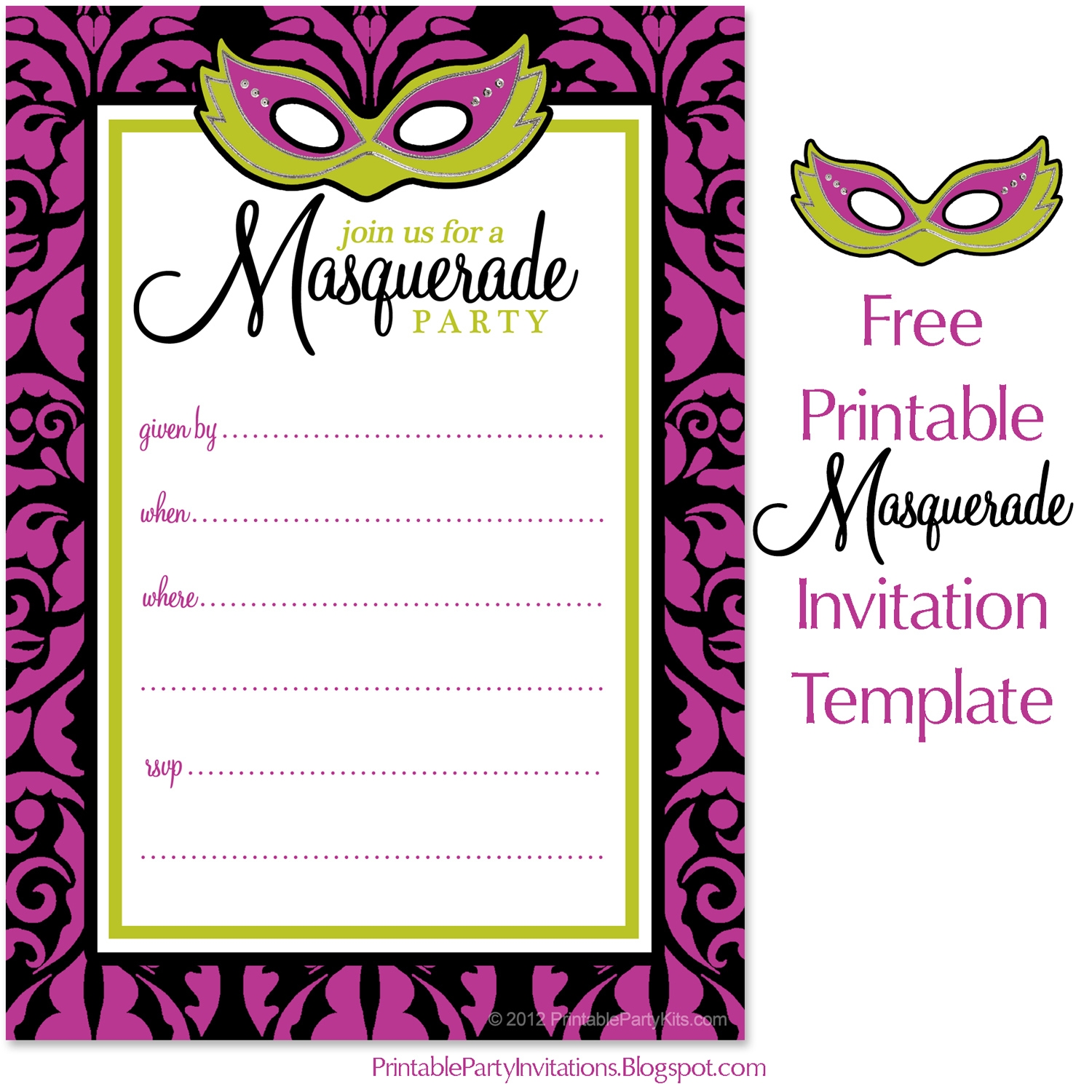 Masquerade Meansgetting Invitation Template
