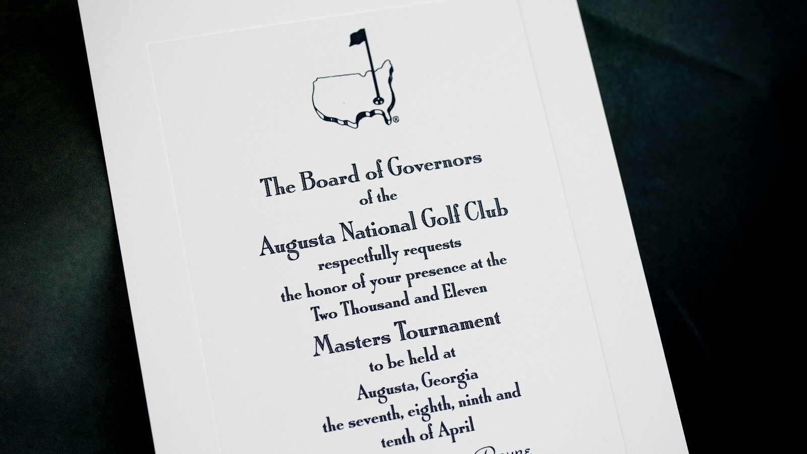 Masters Invitations Endure As A Signature Detail For The 