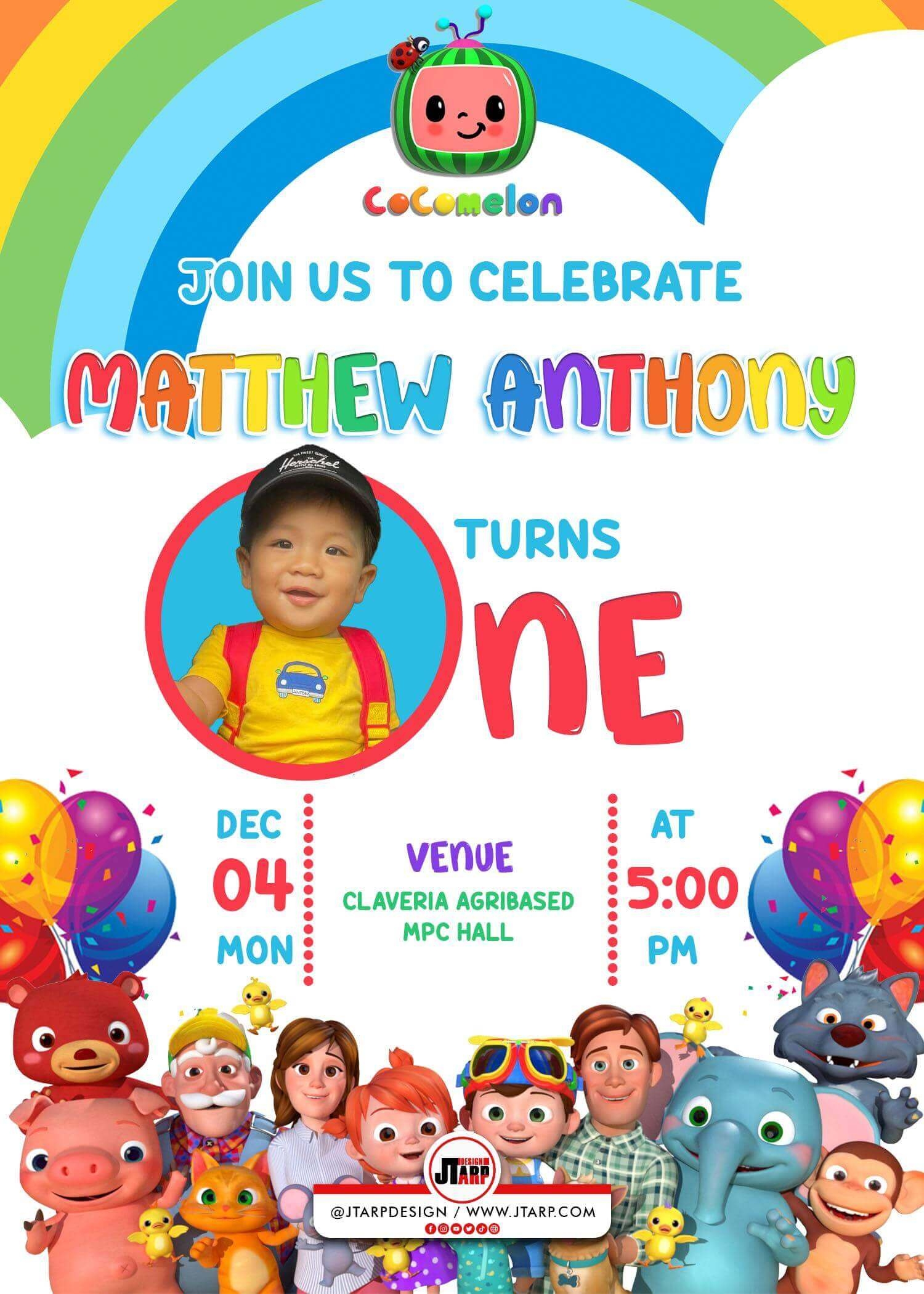 Matthew Anthony Turns One Cocomelon Design Kids