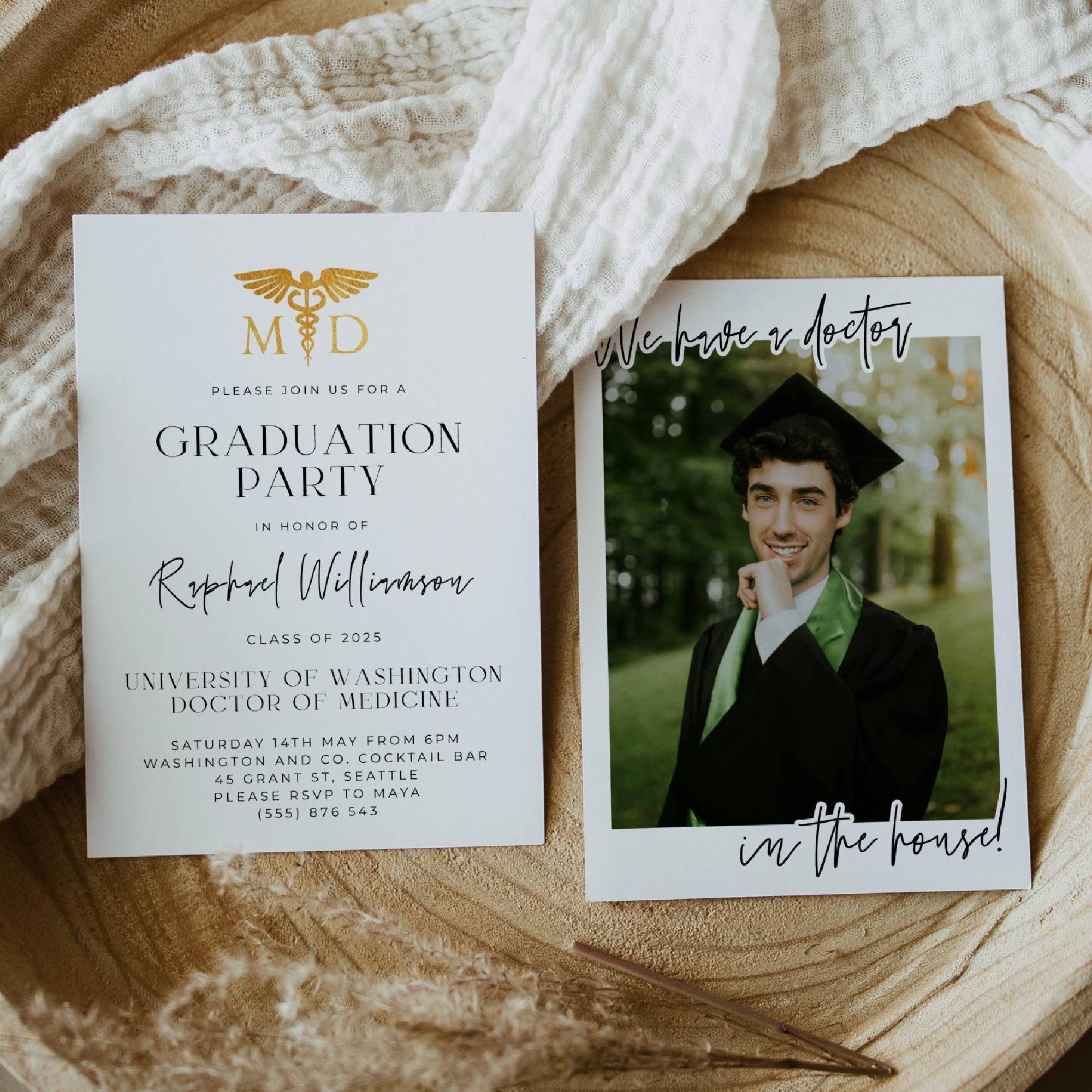Medical School Graduation Party Invitation Template Printable 