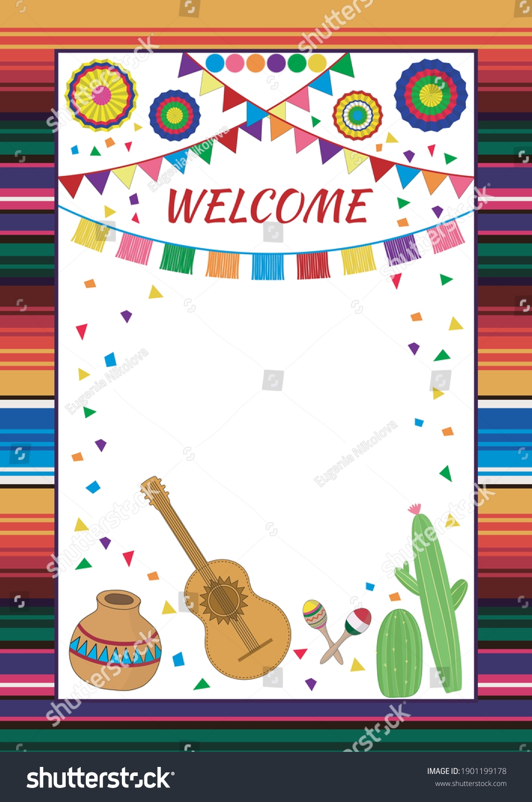 Mexican Fiesta Invitation Design Template Wedding Stock Vector Royalty Free 1901199178 Shutterstock