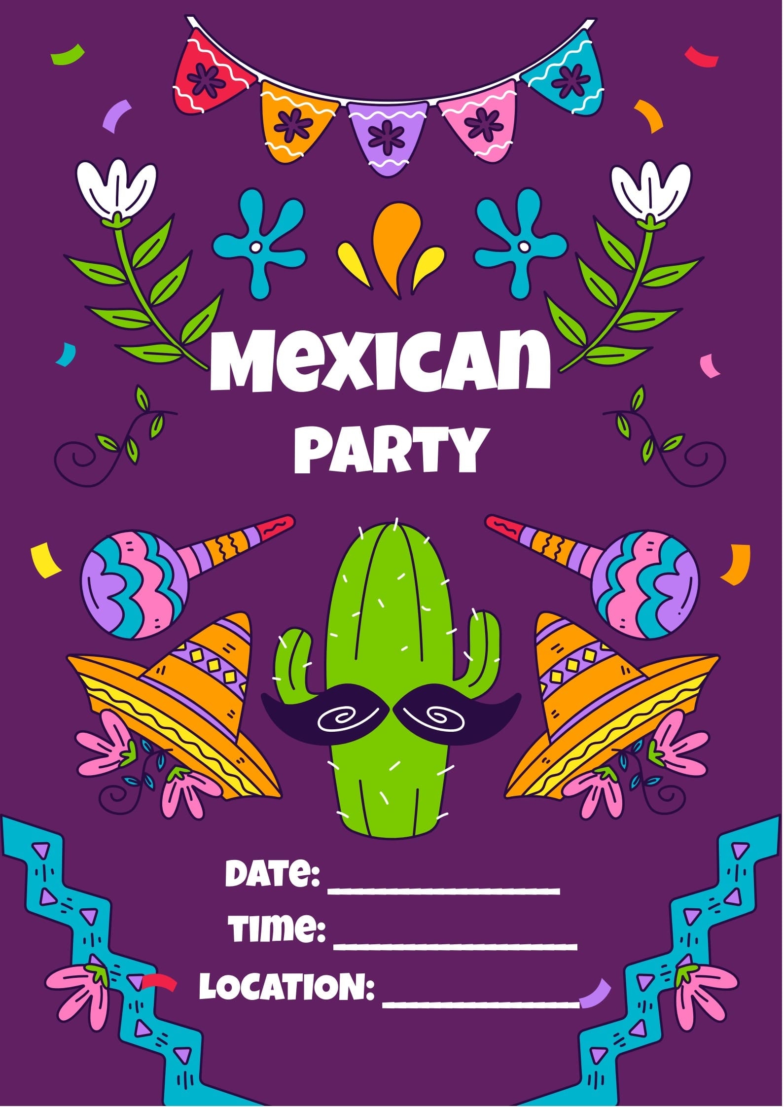 Mexican Party Invitation Template