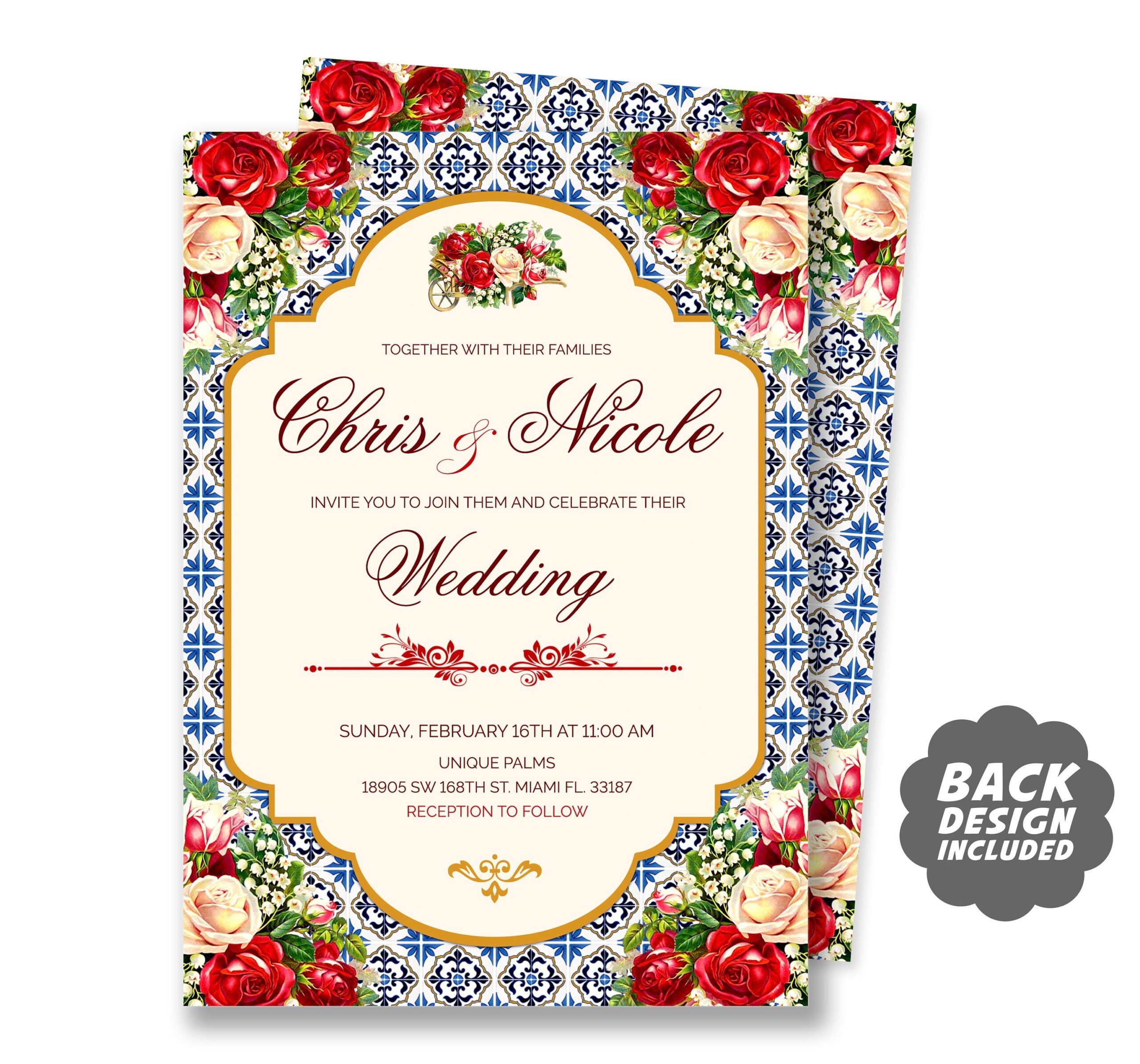 Mexican Wedding Invitation Fiesta Wedding Invitation Destination 