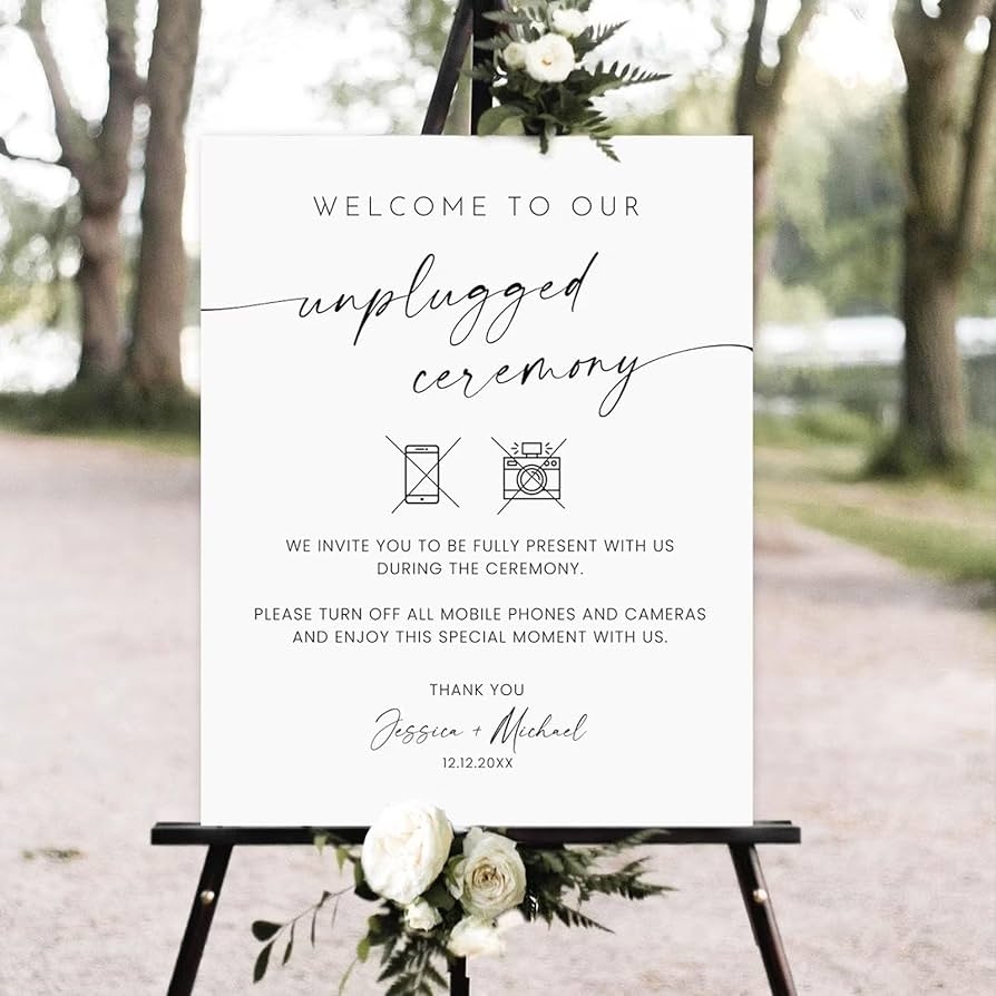 Minimalist Unplugged Ceremony Wedding Sign Template Modern Unplugged Ceremony Sign Elegant Wedding Sign Wedding Signs For Ceremony And Reception 