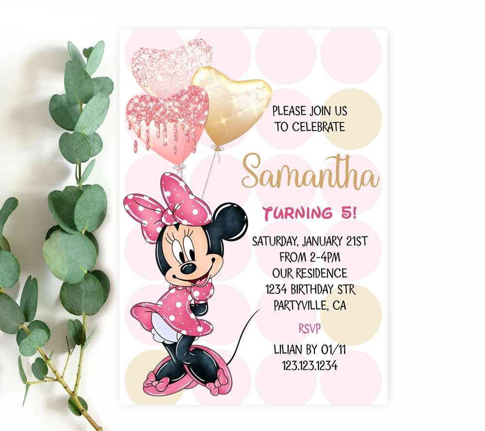 Minnie Mouse Invitations Edit Online Now