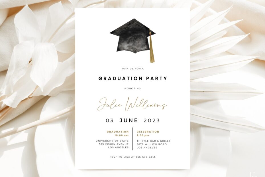 Modern Graduation Party Invitation Template VEDA Collection Etsy
