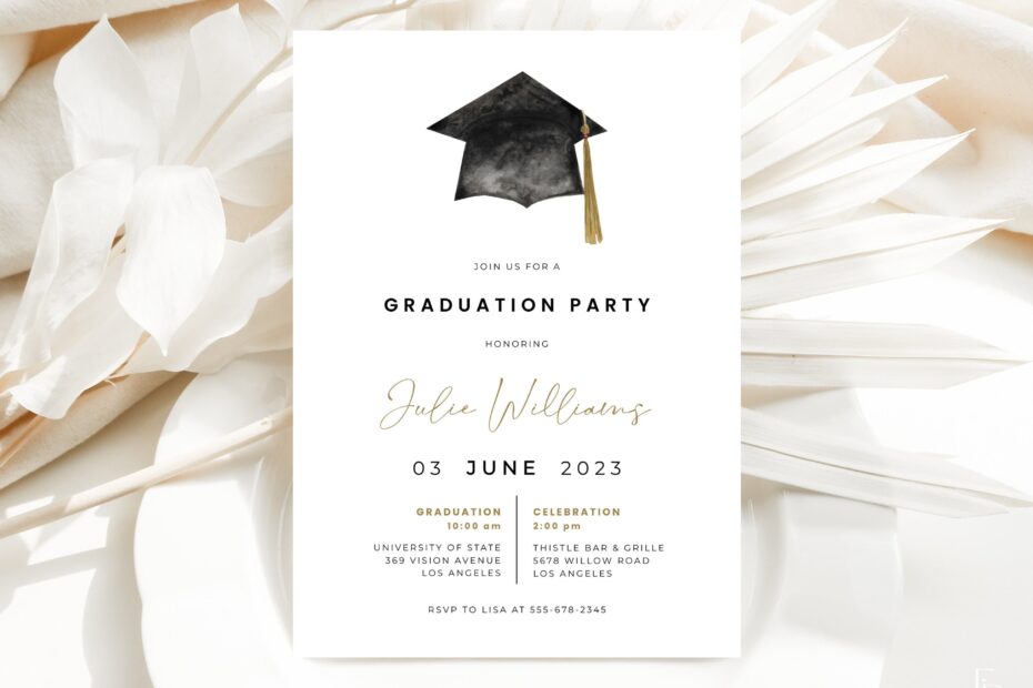 Modern Graduation Party Invitation Template VEDA Collection Etsy