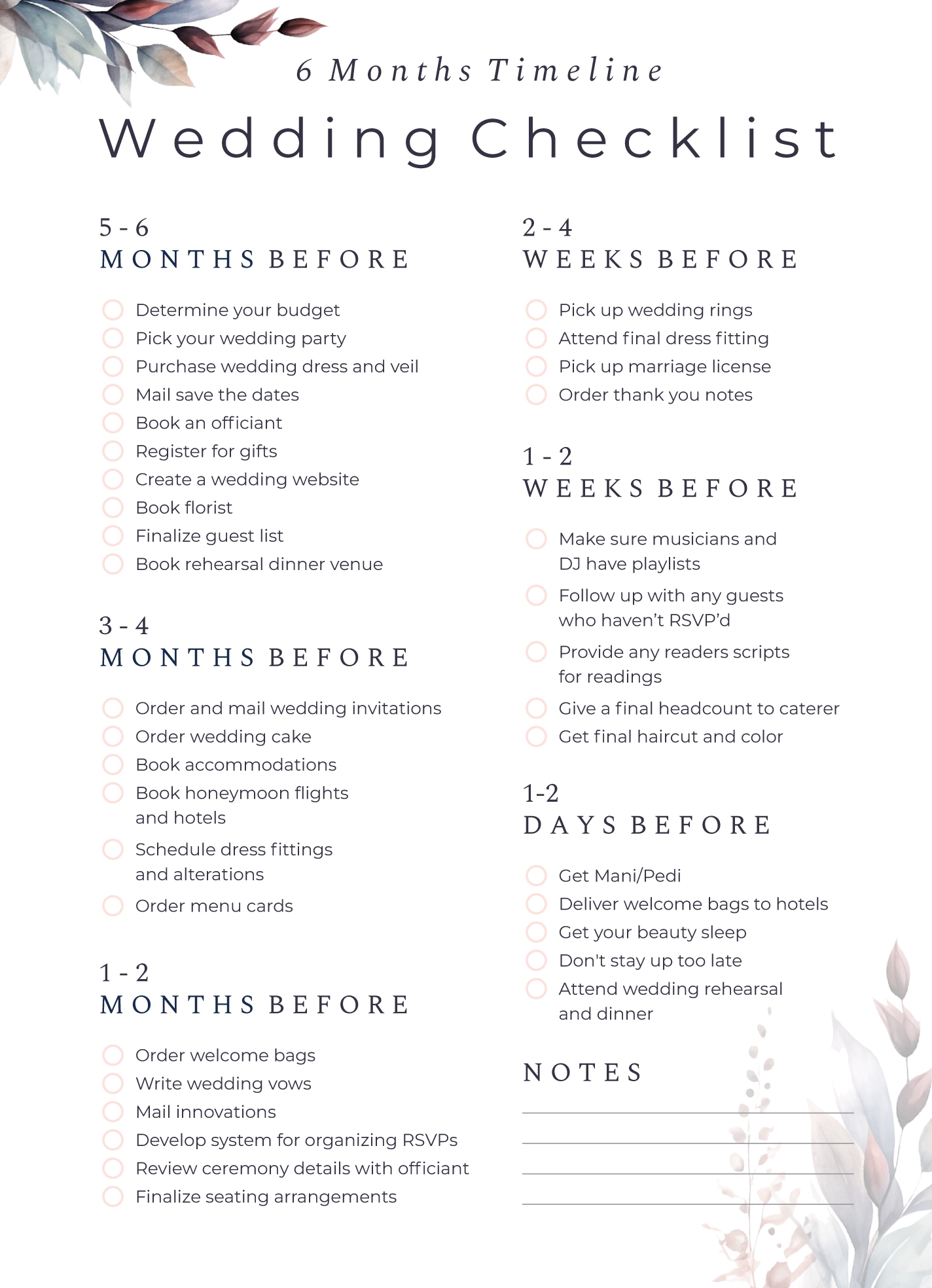Modern Wedding Checklist Free Google Docs Template Gdoc io