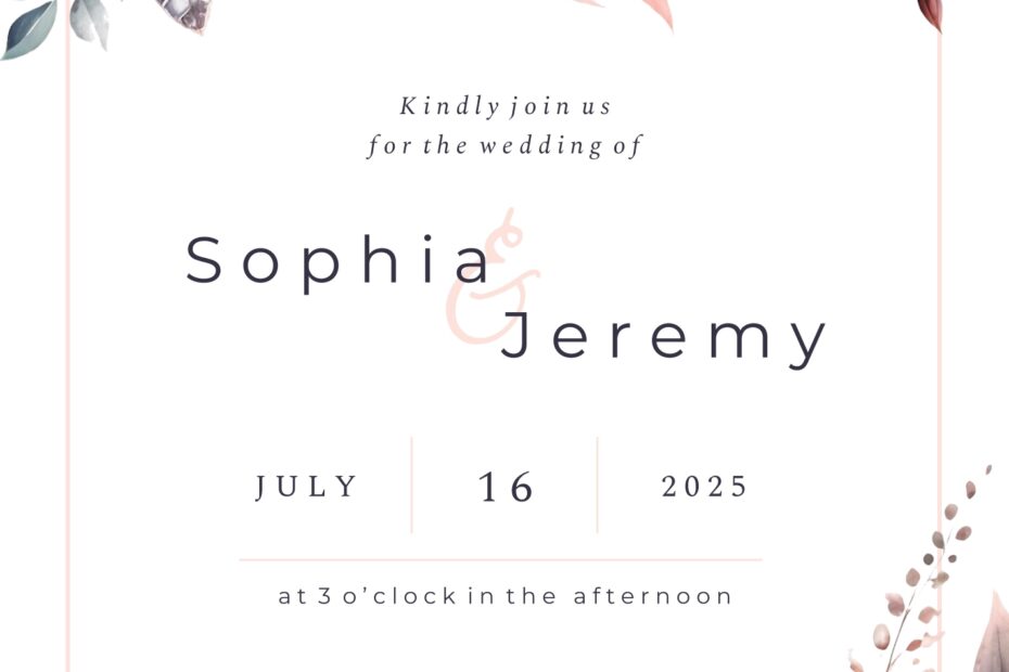Modern Wedding Invitation Free Google Docs Template Gdoc io