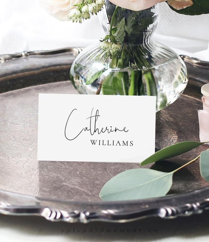Modern Wedding Place Card Template Editable Wedding Name Cards 