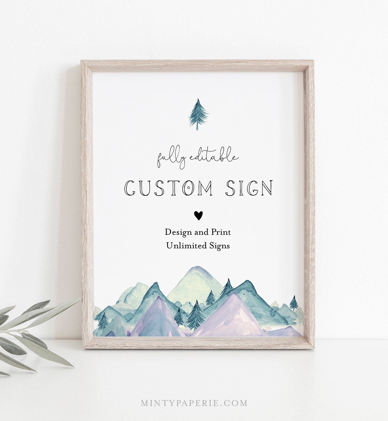 Mountain Custom Wedding Sign Template INSTANT DOWNLOAD 