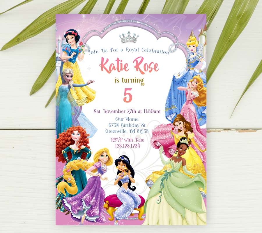 Movie Princesses Invitation Edit Yourself Online Now