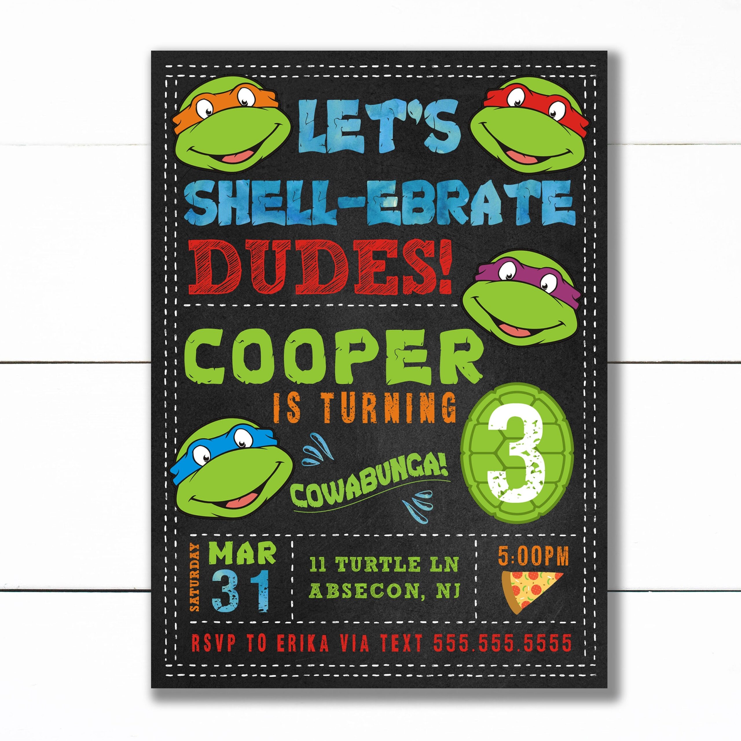 Ninja Turtle Invitation Ninja Turtles Party TMNT Invitation Teenage Mutant Ninja Turtle Invitations TMNT Birthday Invitation Etsy