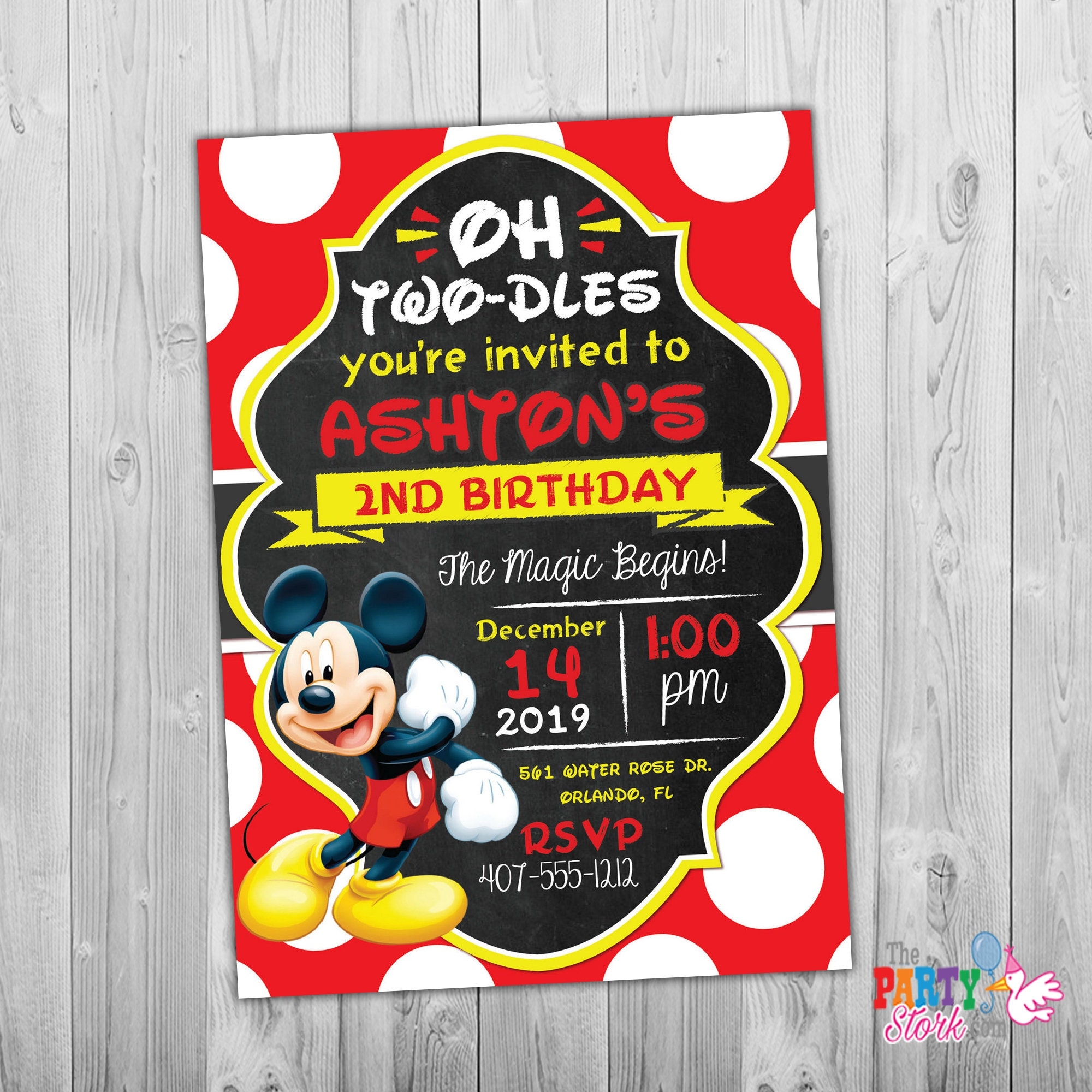 Oh Twodles Invitation Mickey Mouse Invitation Oh Twodles Birthday Mickey Mouse Birthday Mickey Invitation Red 2nd Birthday Toodles Digital