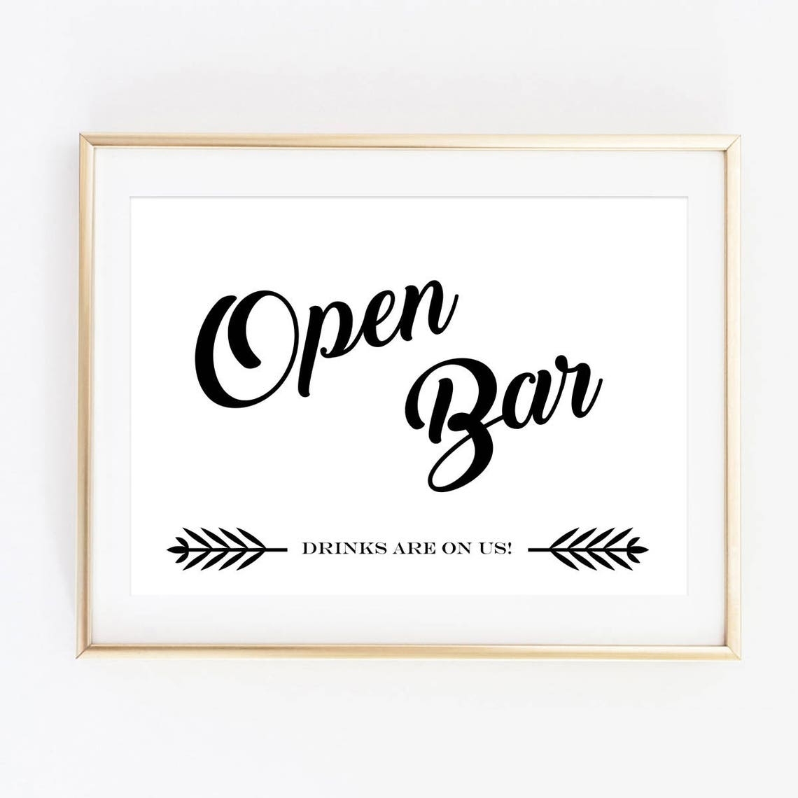 Open Bar Sign Printable Wedding Signs Drinks Sign Wedding Etsy