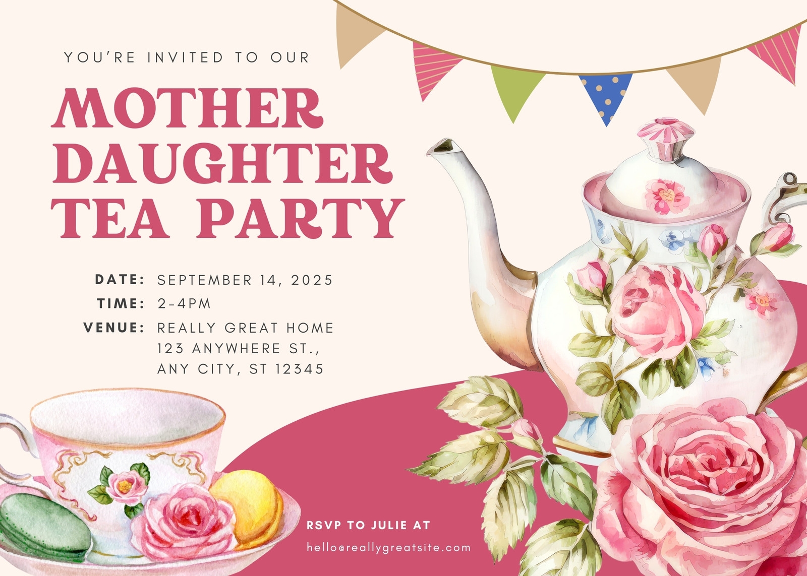 Page 2 Free Custom Printable Tea Party Invitation Templates Canva