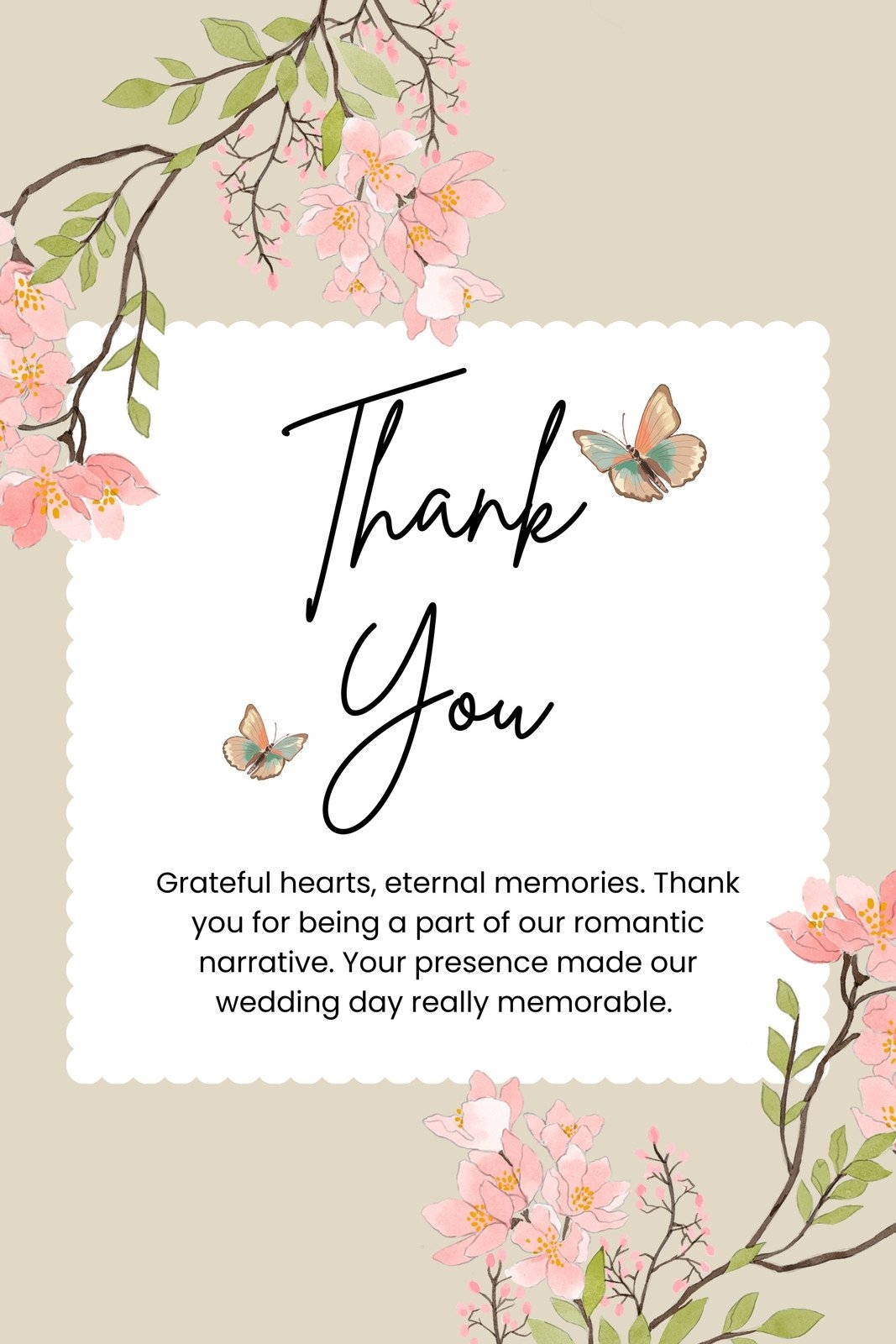 Page 2 Free Custom Printable Wedding Thank You Card Templates 