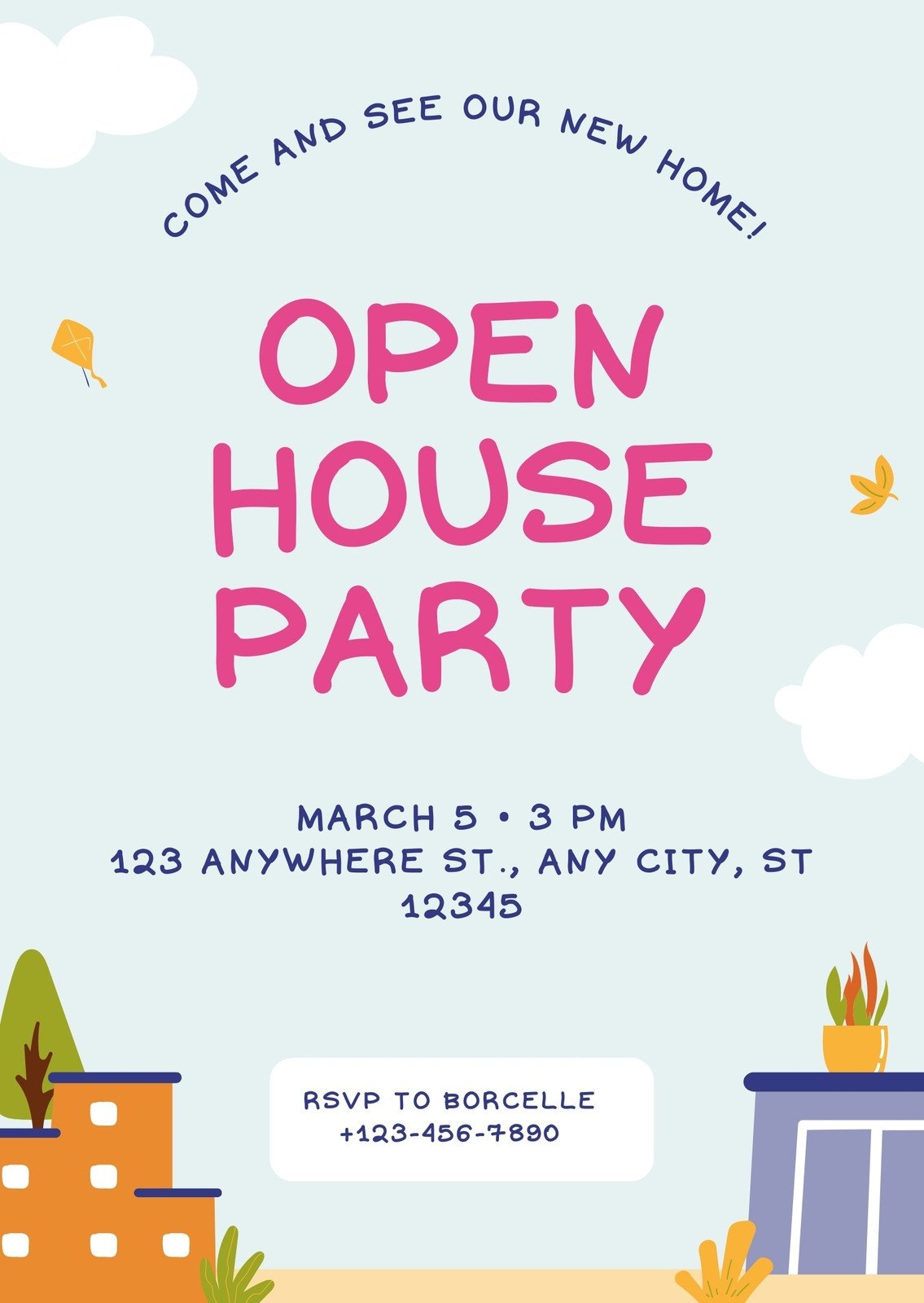 Page 4 Free Printable Customizable Open House Invitation Templates Canva