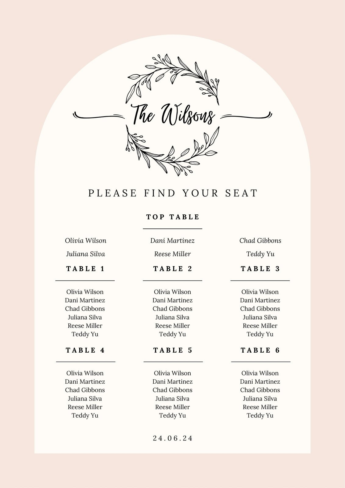 Page 5 Free Custom Printable Seating Chart Templates Canva