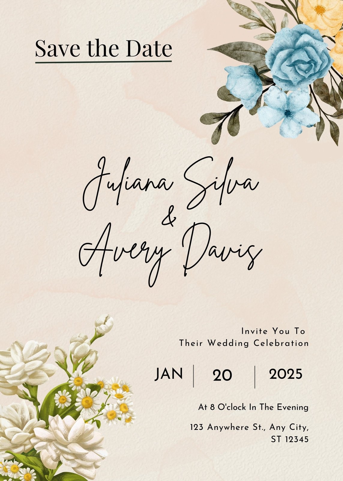 Page 8 Free Save The Date Card Templates To Edit And Print Canva