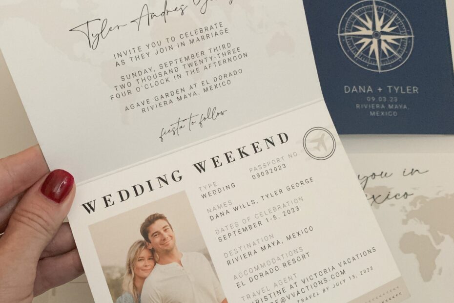 Passport Wedding Invitation Template Printable Destination