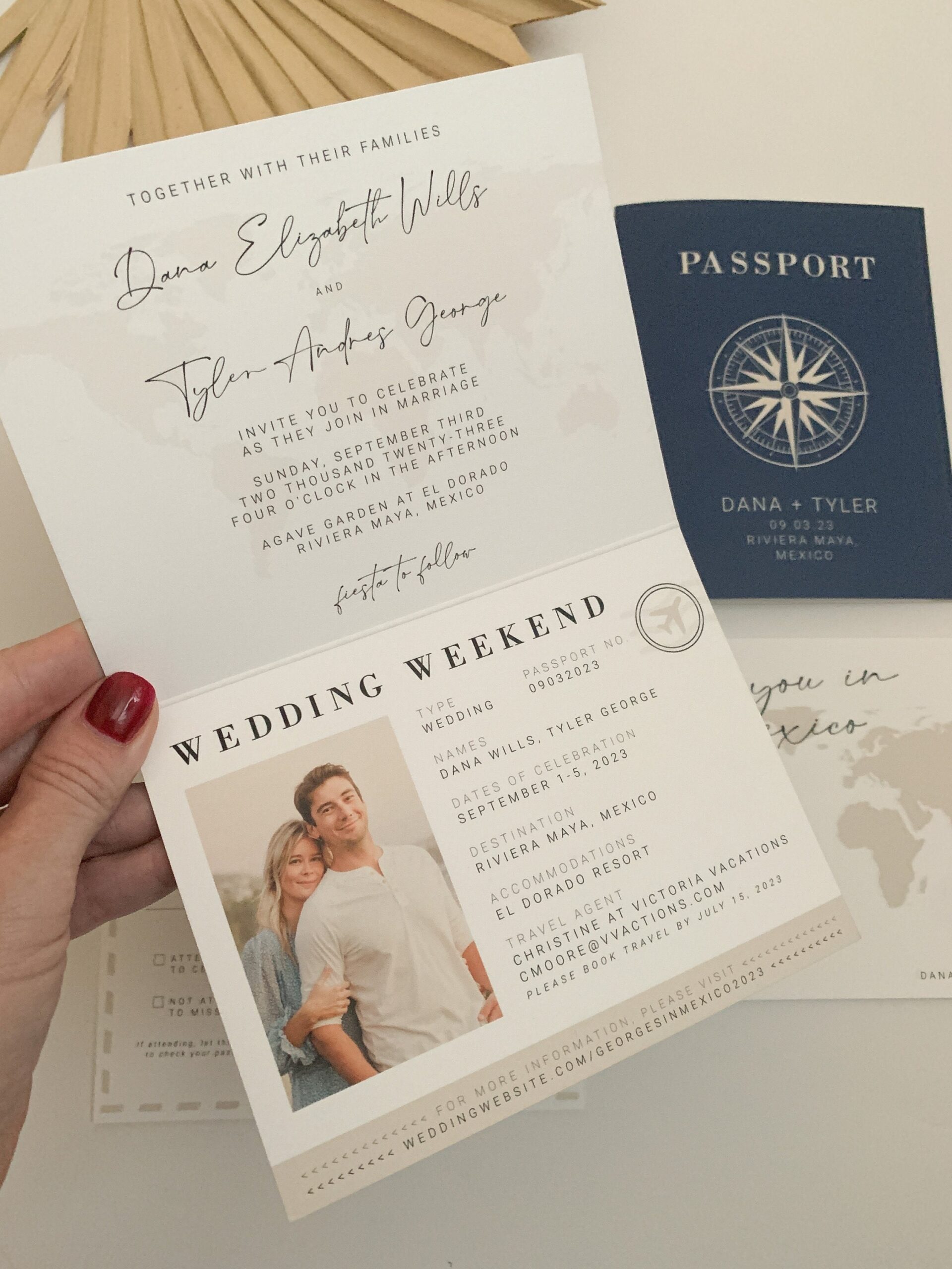 Passport Wedding Invitation Template Printable Destination 