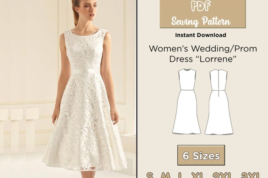 PATTERN Sewing Wedding Dress PDF Sewing Pattern A line Prom Dress