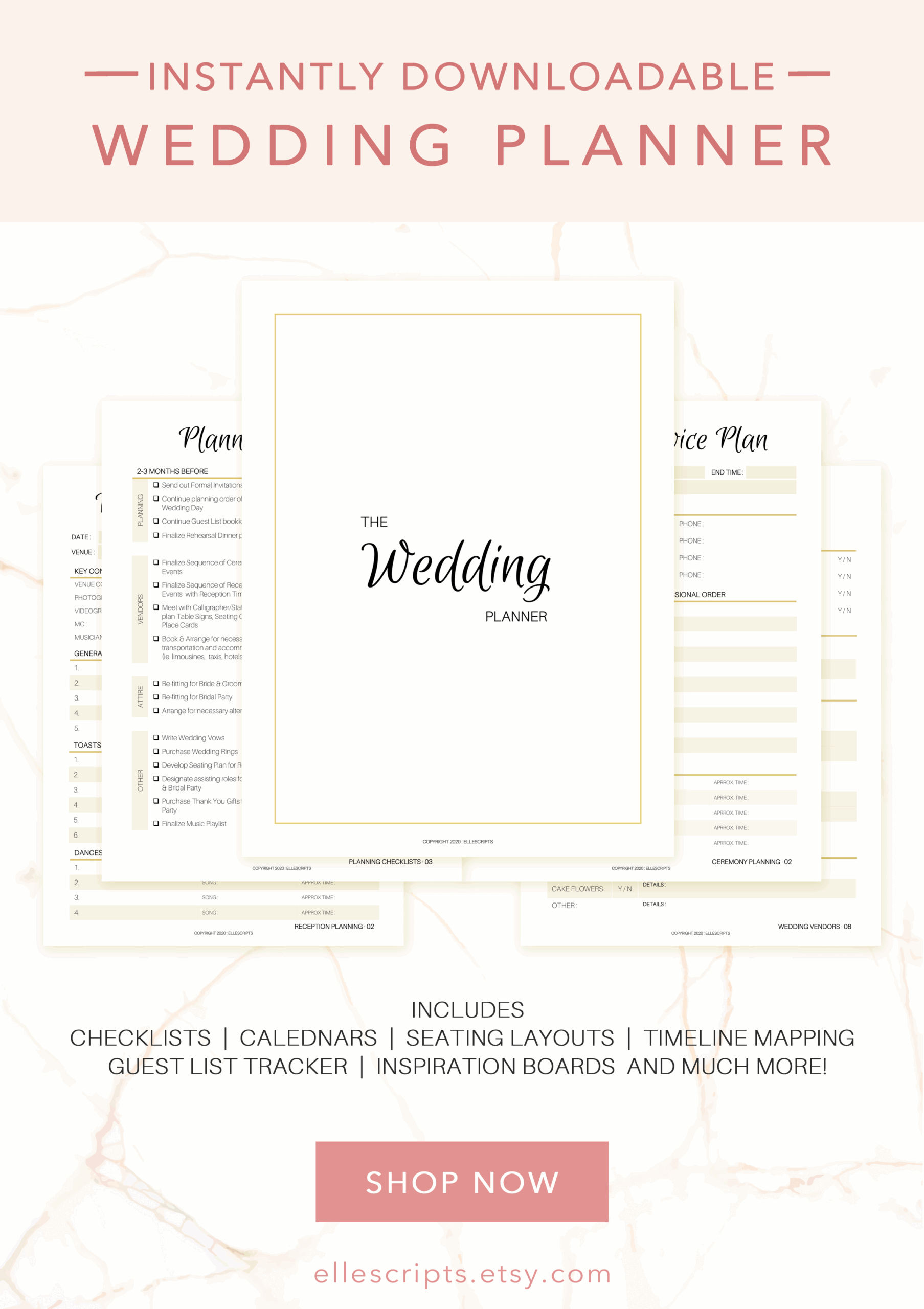 Pdf Downloadable Free Printable Wedding Planner Printable Templates