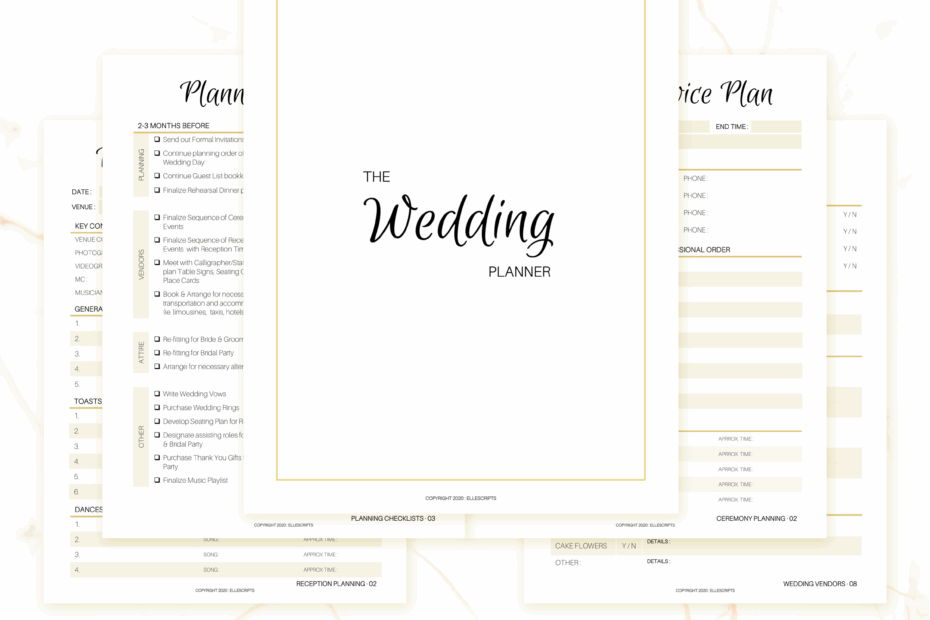 Pdf Downloadable Free Printable Wedding Planner Printable Templates