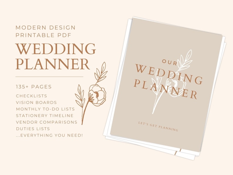 PDF Wedding Planner Printable Printable Wedding Planner Etsy