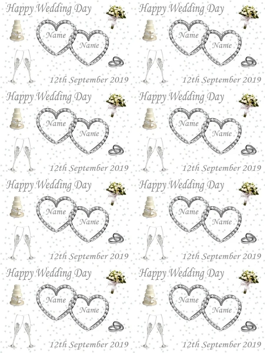 Personalised Wedding Day Silver Themed Gift Wrapping Paper ADD NAMES U0026 DATE