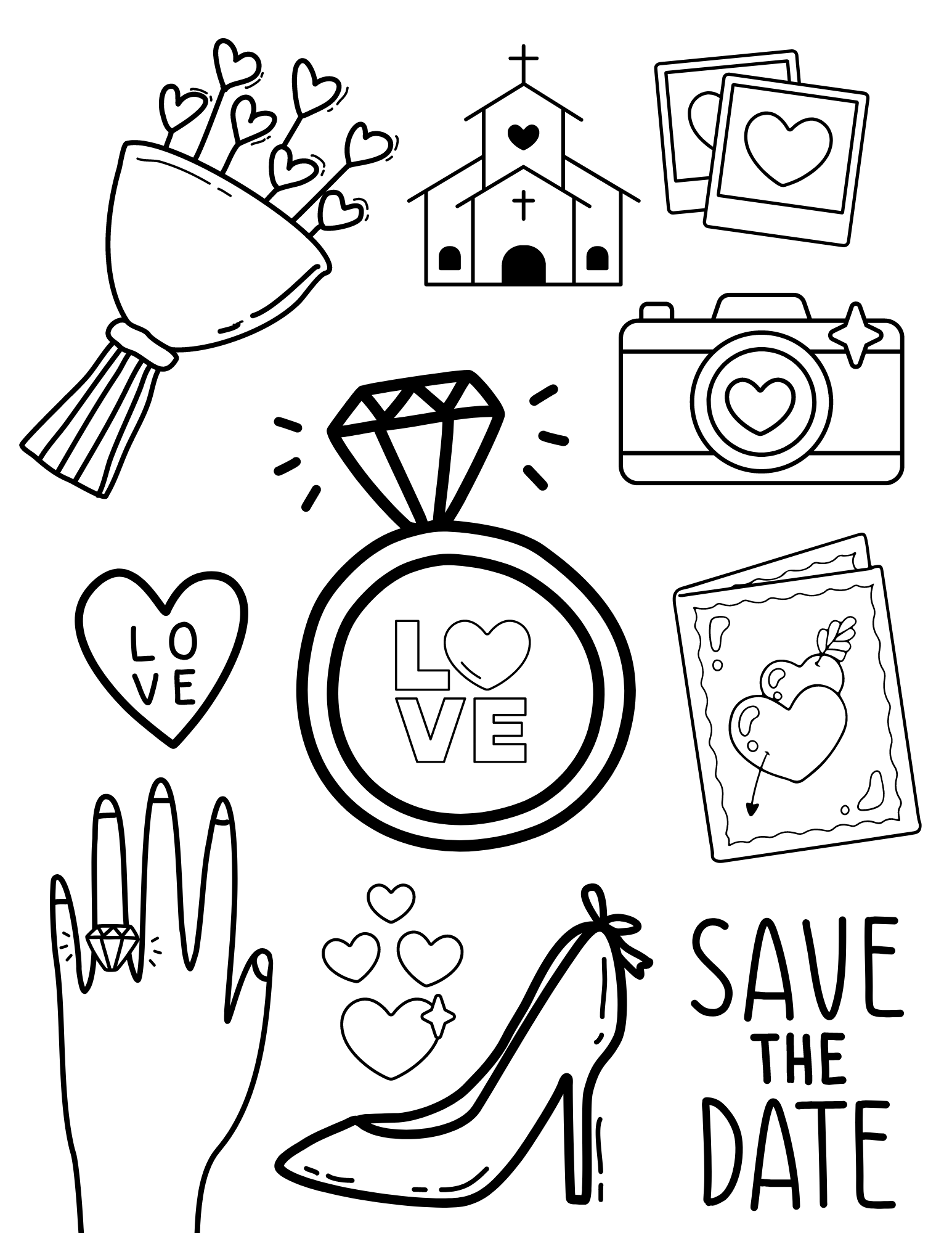 Personalized Wedding Coloring Pages