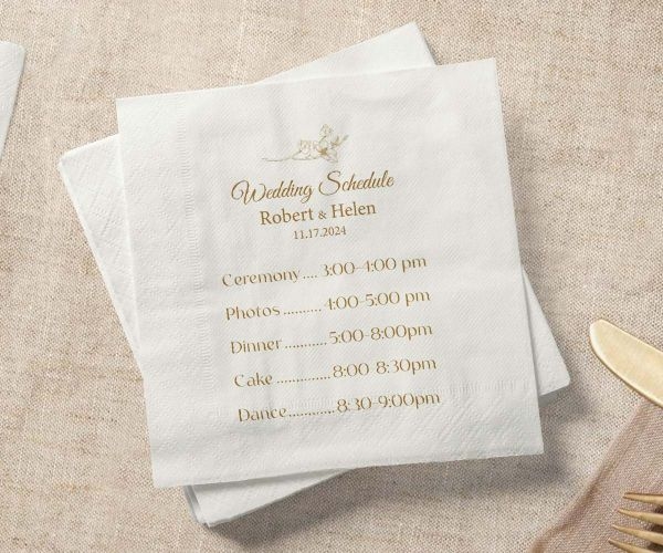 Personalized Wedding Napkins Custom Wedding Napkin Printing