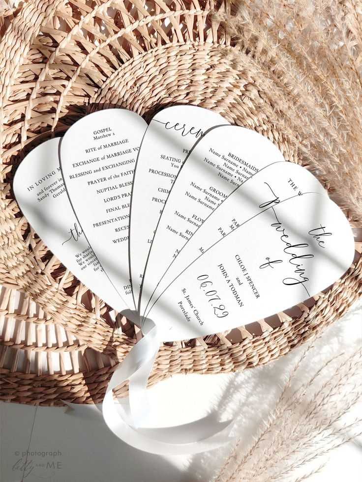 Petal Fan Wedding Program Printable Template DIY Fan Wedding Program 