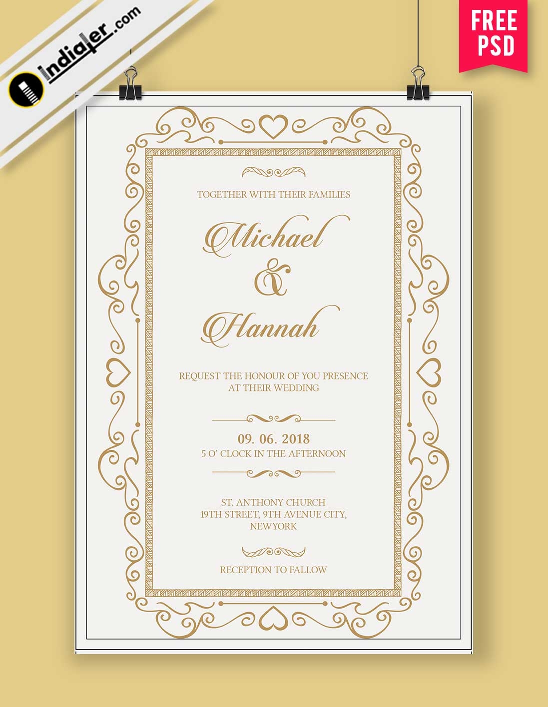 Photoshop Wedding Invitation Templates Free Download Indiater