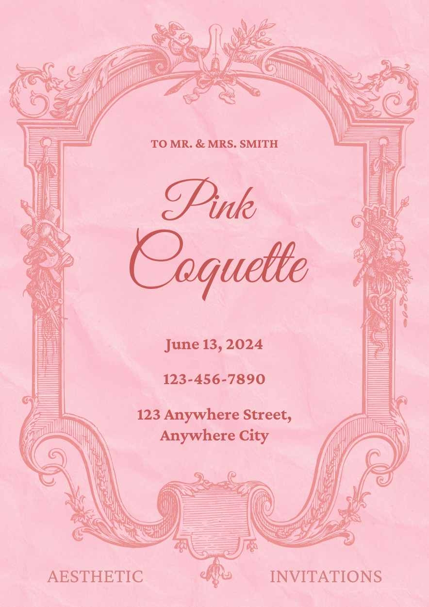Pink Coquette Aesthetic Invitations Free PPT U0026 Google Slides 