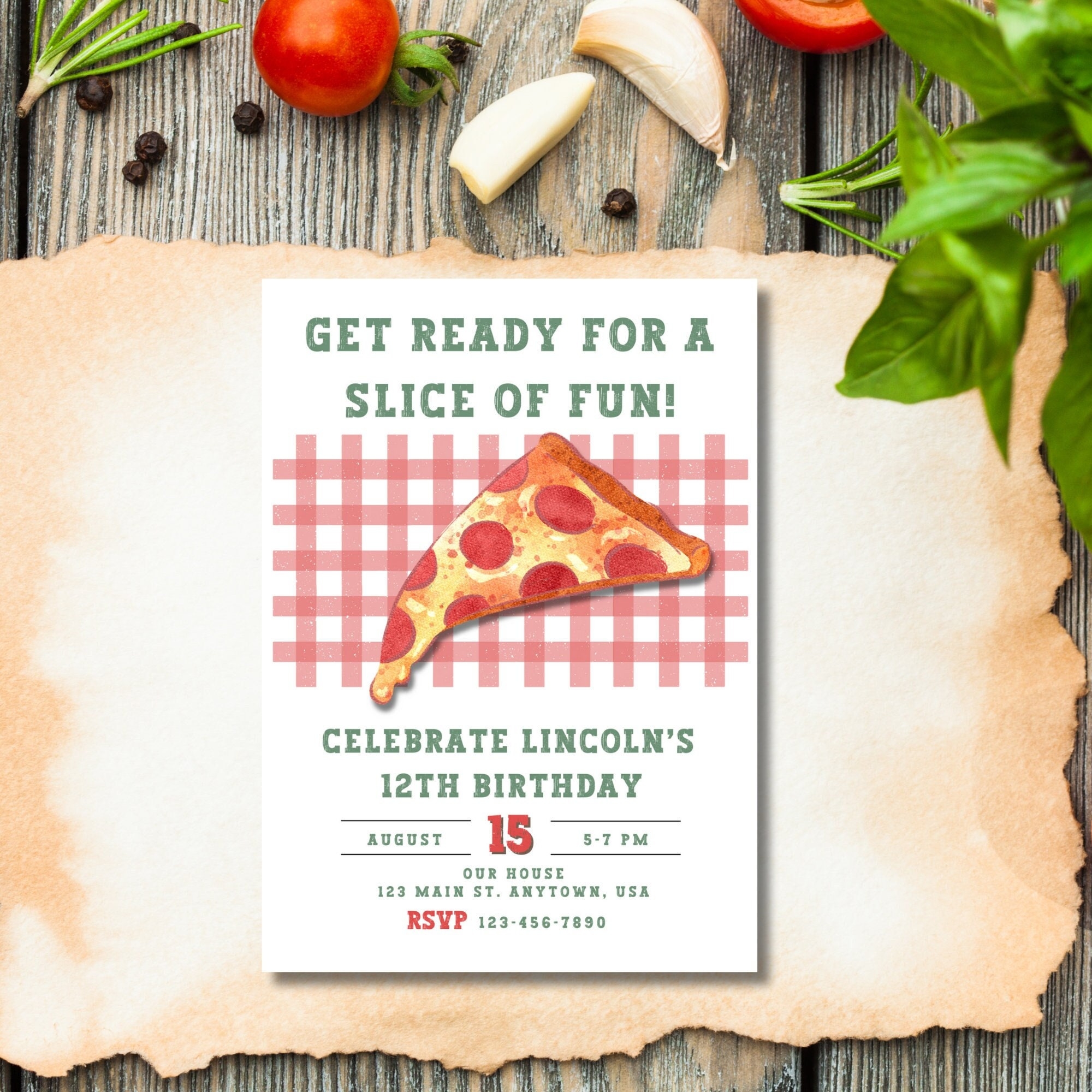 Pizza Slice Birthday Invite Pizza Party Theme Party Slice Of Fun 