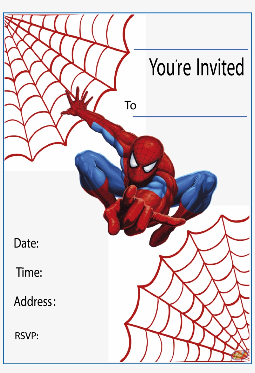 Png Stock Printable Party Invitations Pinterest Spiderman Invitation Birthday Cards Transparent PNG 1217x1720 Free Download On NicePNG