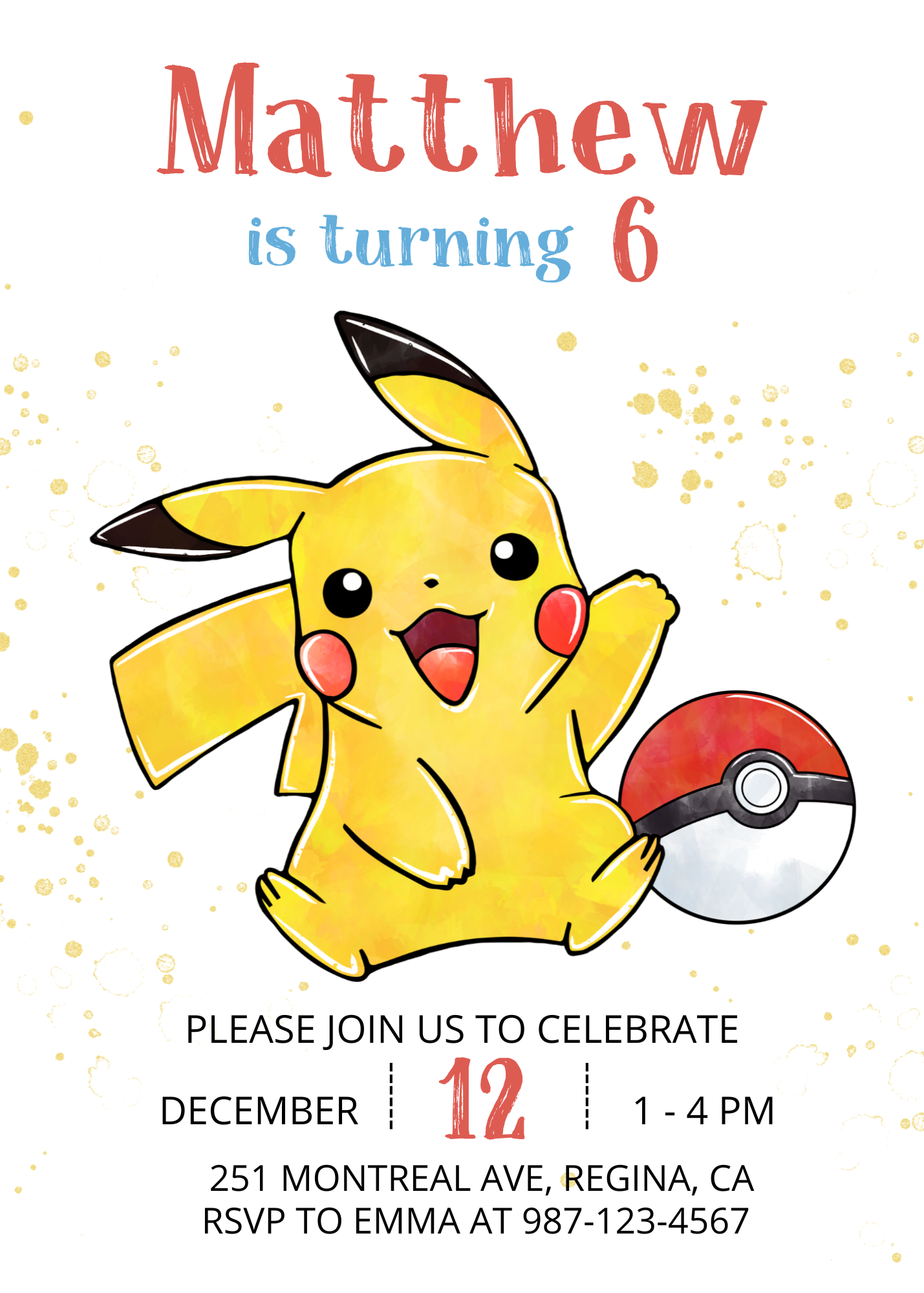 Pokemon Birthday Invitation Template Canva 3 Payhip