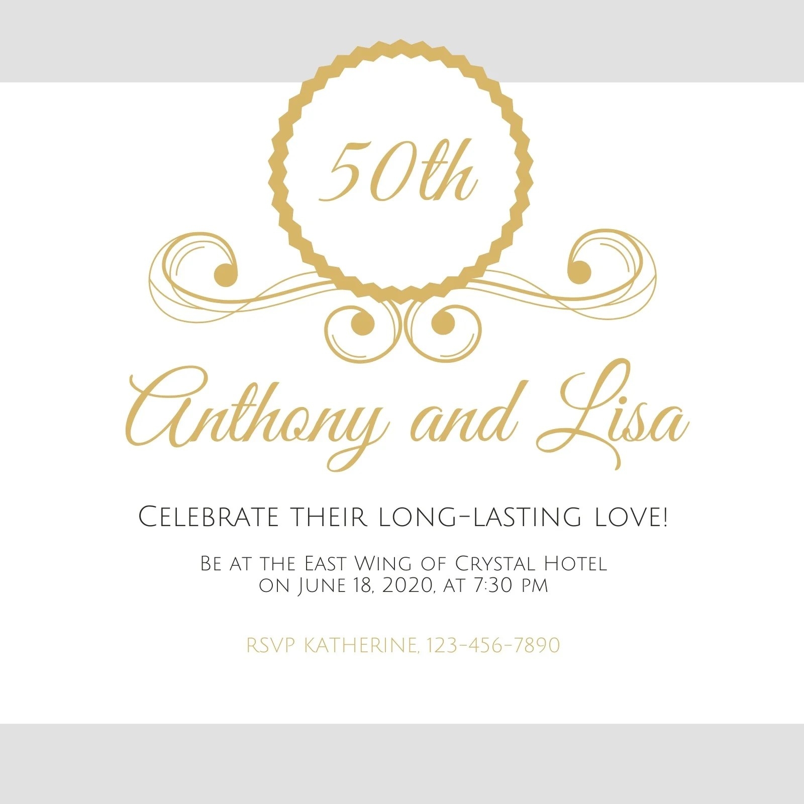 Printable 50Th Wedding Anniversary Invitations