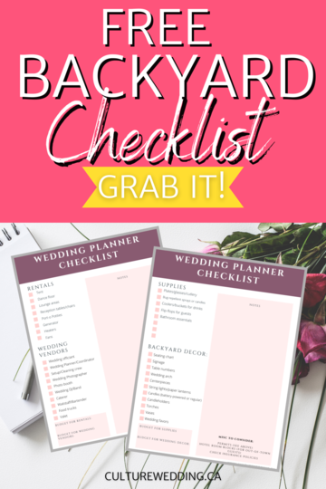 Printable Backyard Wedding Checklist