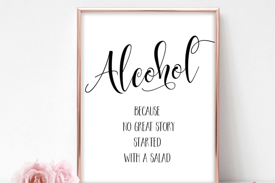 Printable Bar Sign Wedding Signs Printable Wedding Day Signs Funny