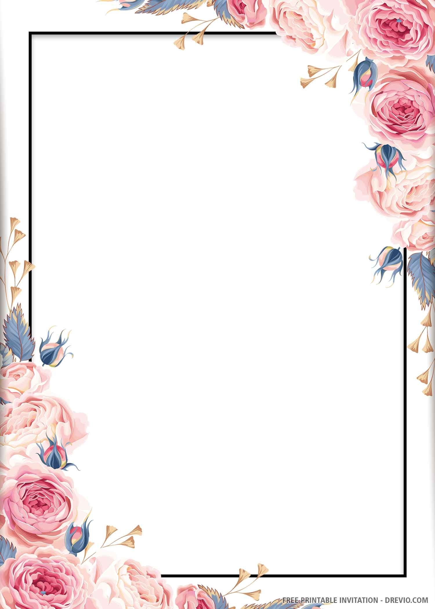 Printable Blank Wedding Invitation Templates Free Download At Shawn 