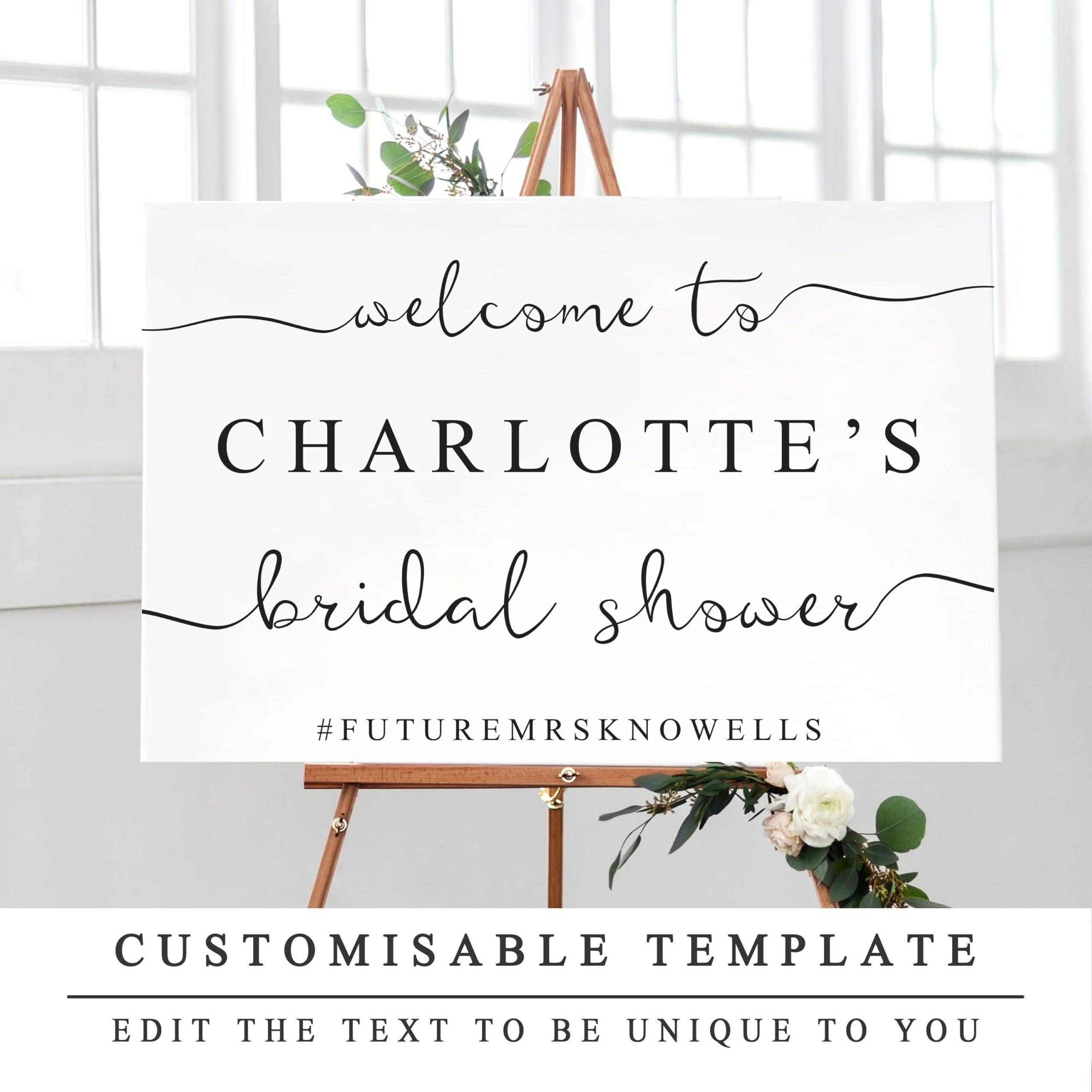 Printable Bridal Shower Welcome Sign Template Wedding Shower Welcome Template Elegant Welcome Sign Wedding Template A1 A2 A3 A4 U0026 A5 Etsy UK