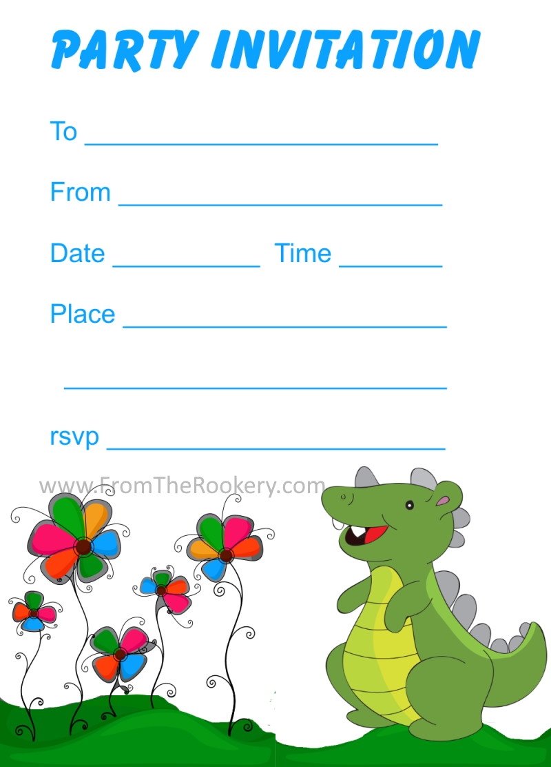 Printable Dinosaur Birthday Invitations